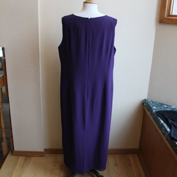 R & M Richards Women's Purple Glitter 2 Pc Set Maxi Dress & Jacket Sz 20WP - Picture 4 of 5